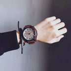 Retro Men's Watches High-end Luxury Man Watch PU Leather Strap Date Business Quartz Watch Big Dial Military tactical Wristwatch by Adornity