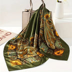 Elegant Silk Square Scarf – Satin 90x90 cm by Adornity
