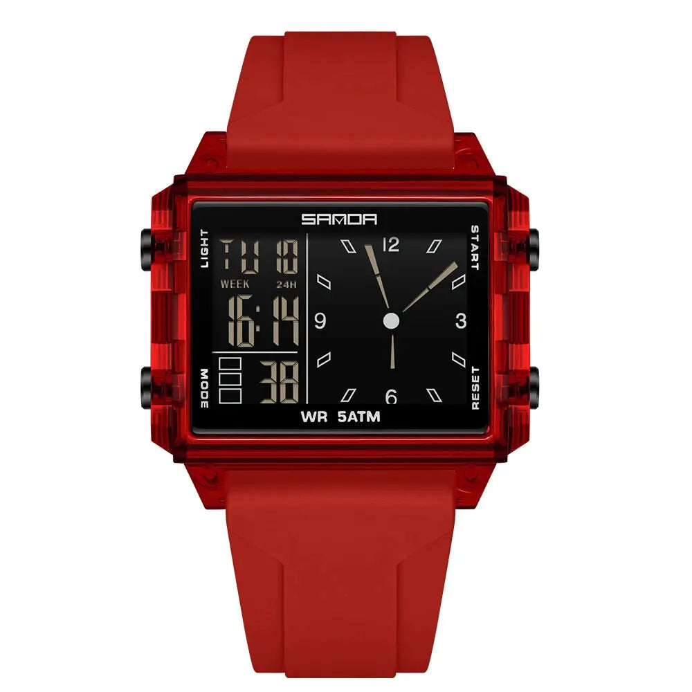 SANDA Luxury Brand Digital Watch for Men Women Square Dial Sport Waterproof Watches Man LED Pointer Display Relogios Masculino by Adornity