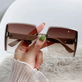 Black Square Sunglasses – Korean Style Classic Big Shades with UV Protection by Hegichi