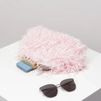 Dopamine-style clip bag, Y2K plush clutch bag, candy-colored women's purse, dinner dress clutch by Hegichi