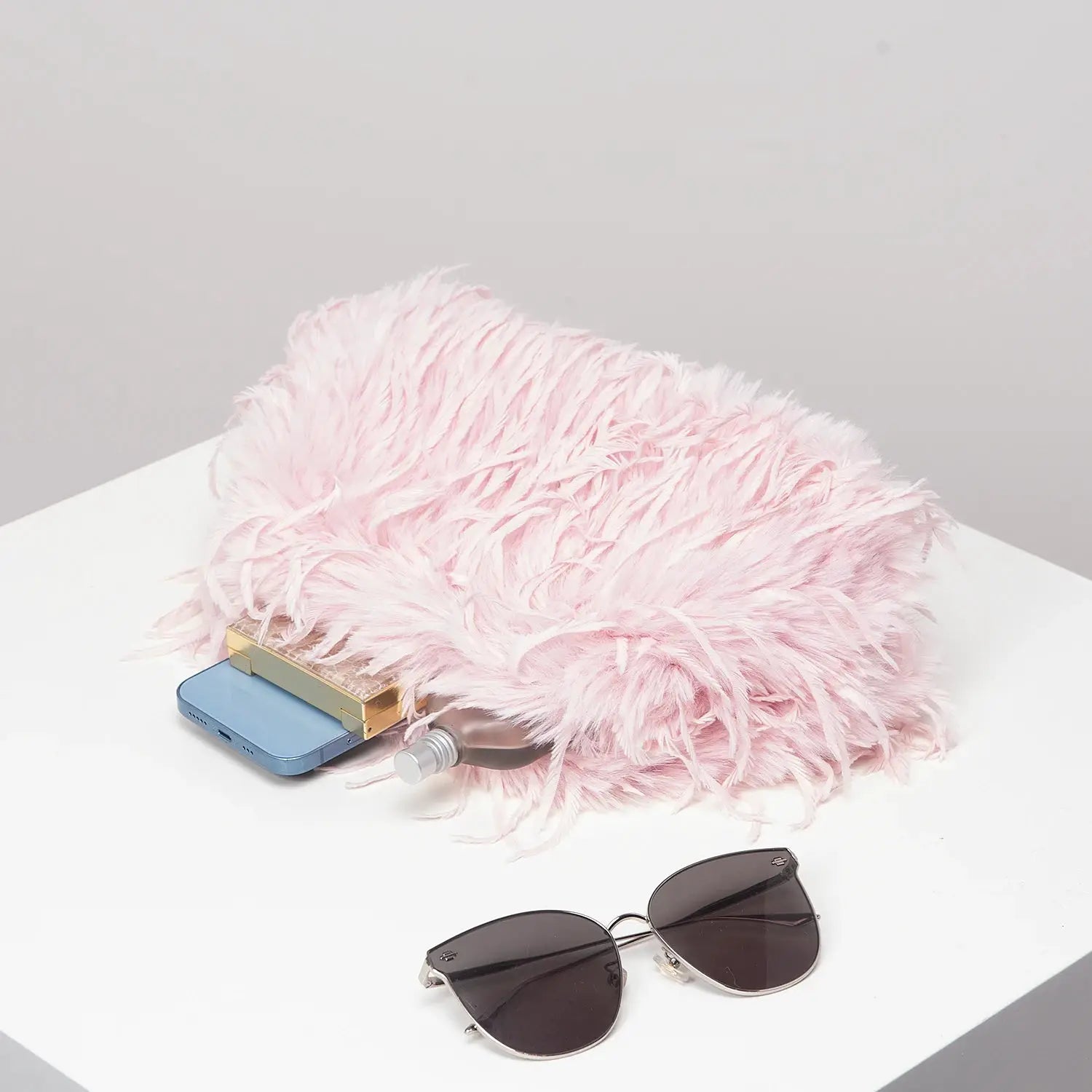 Dopamine-style clip bag, Y2K plush clutch bag, candy-colored women's purse, dinner dress clutch by Hegichi