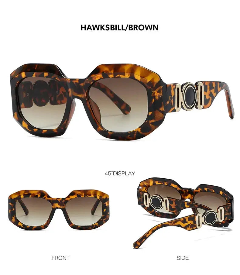 Oversized Rectangle Sunglasses – Vintage Frame by Adornity