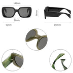 SO&EI Fashion Oversized Square Women Jelly Color Sunglasses Retro Pattern Wide Legs Men Gradient Shades UV400 Sun Glasses by Hegichi