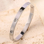 Elegant Nail Stainless Steel Stacked Bracelets for Women Luxurious Fashionable Jewelry for Parties Banquets by Hegichi