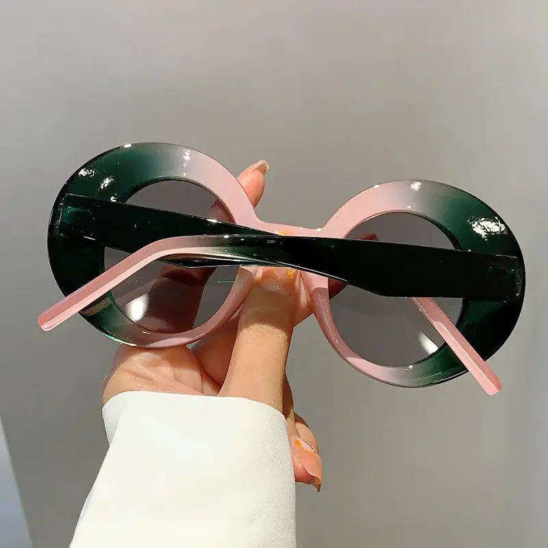 New Vintage Round Sunglasses Women Men Brand Circular Sun Glasses Female Oval Eyewear Sunglasses for Male Female Eyeglasses by Hegichi