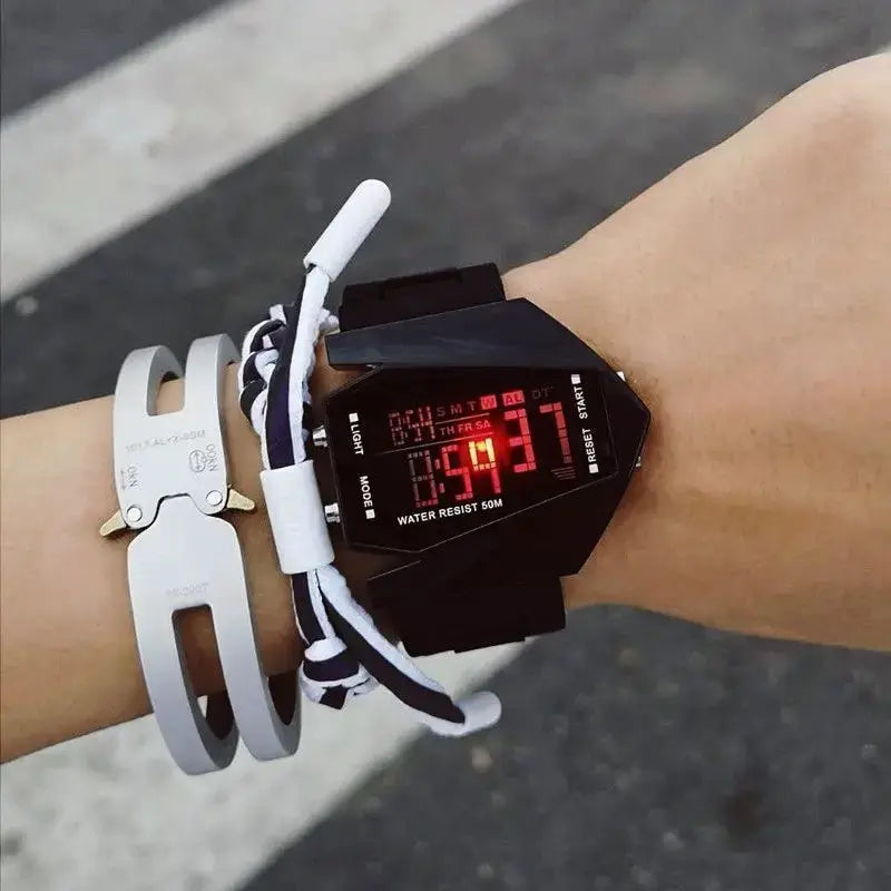 Multi-function aircraft watch junior high school students junior high school boys and girls sports electronic watch by Adornity