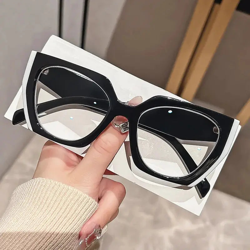 Cat Eye Reading Glasses - Women's Full Rim Square Frame, Anti Blue Light by Adornity