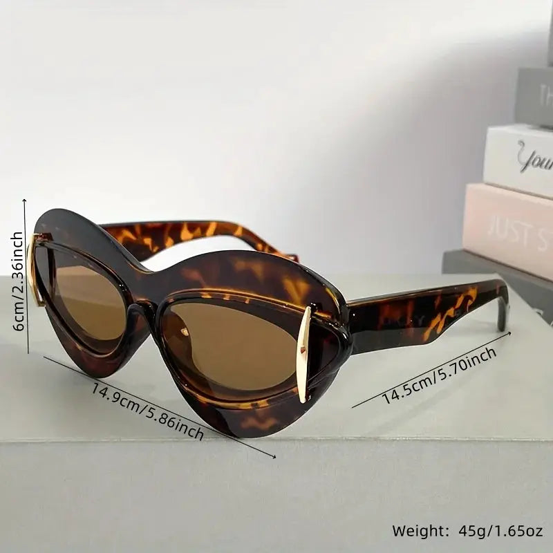 1 Set oval cat eye gradient for women Men fashion flat lens for women casual party party daily wear glasses by Hegichi