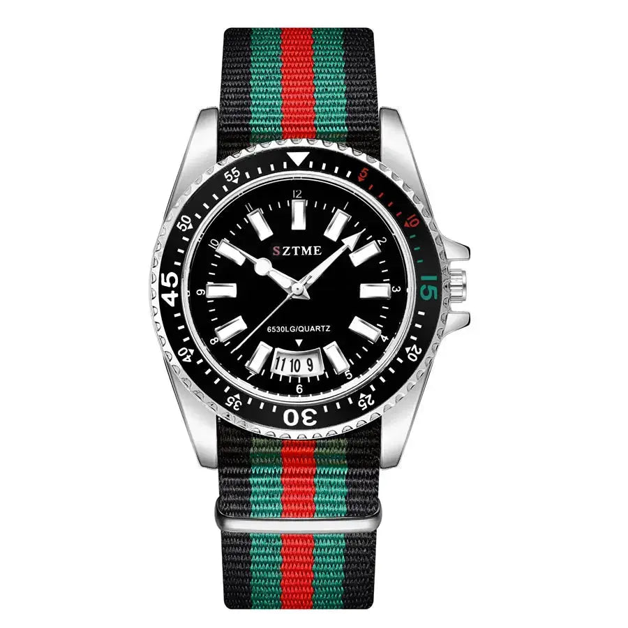 New fashionable men's nylon strap calendar watch, luxurious and simple business men's and women's night light quartz watch by Adornity