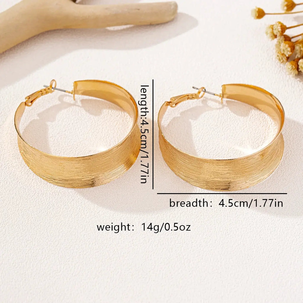 A Pair of Women's Earrings, Simple and Stylish with Brushed Finish, Suitable for Daily Wear and Vacation Wear by Hegichi