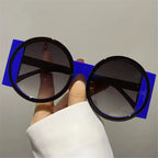 Fashion Oversized Round Sunglasses Women Contrast Color Shades UV400 Retro Unique Men Trending Gradient Cycling Sun Glasses by Hegichi