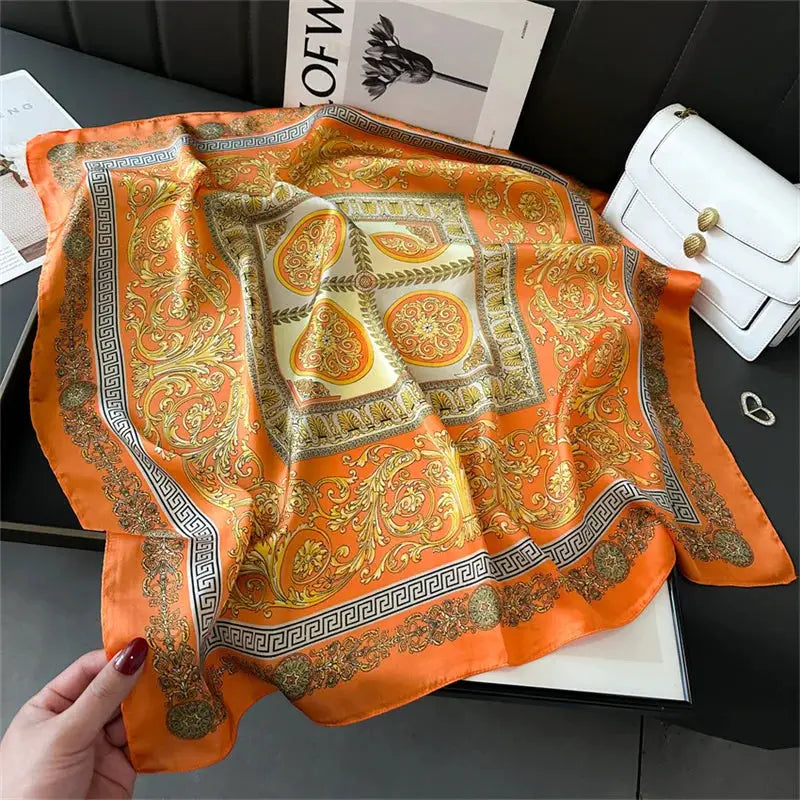 Silk Plaid Scarf – Timeless 70x70 Wrap by Adornity
