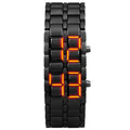 Fashion Mens Digital Lava Wrist Watch Men Black Full Metal Red Blue LED Display Watches Gifts for Male Boy Sport Creative Clock by Adornity