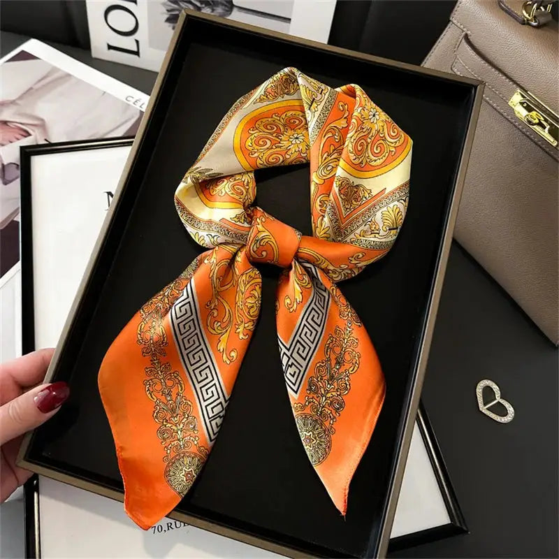 Silk Plaid Scarf – Timeless 70x70 Wrap by Adornity