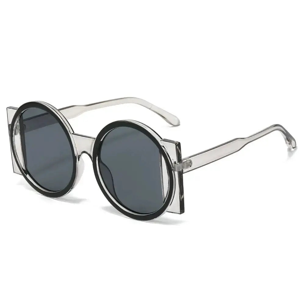 Fashion Oversized Round Sunglasses Women Contrast Color Shades UV400 Retro Unique Men Trending Gradient Cycling Sun Glasses by Hegichi