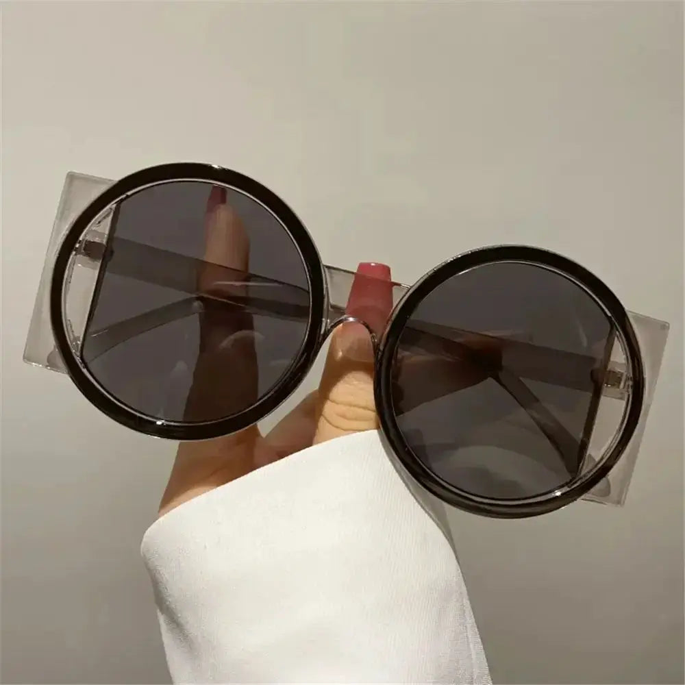 Fashion Oversized Round Sunglasses Women Contrast Color Shades UV400 Retro Unique Men Trending Gradient Cycling Sun Glasses by Hegichi