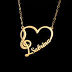 Atoztide Personalized Custom Rose Heart Name Necklaces for Women Stainless Steel Pendant Choker Link Chain Birthday Jewelry Gift by Hegichi