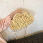 Summer New Straw Weaving Crossbody Bag Fashionable and Casual Shell Bag Women's Shoulder Bag with Excellent Texture by Hegichi
