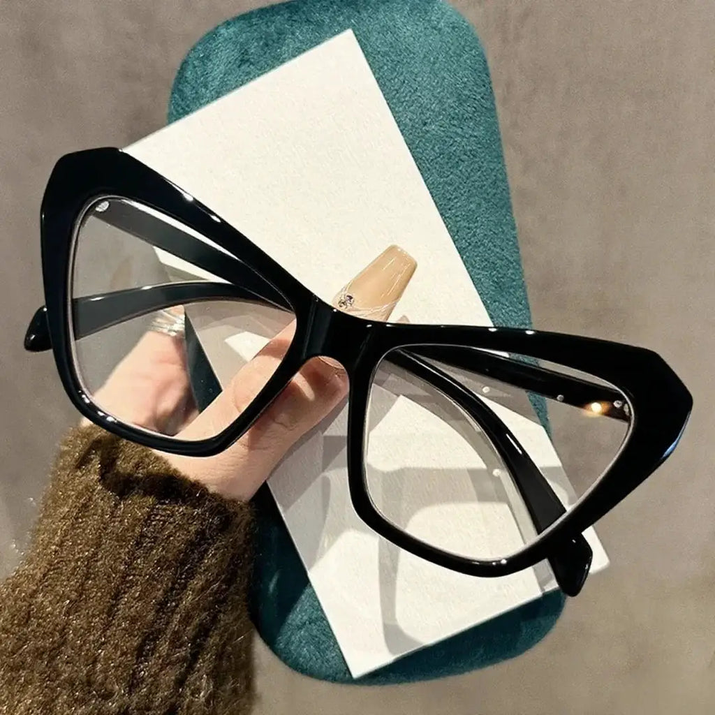 Oversized Cat Eye Glasses – Two-Tone Blue Light by Adornity