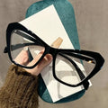 Oversized Cat Eye Glasses – Two-Tone Blue Light by Adornity
