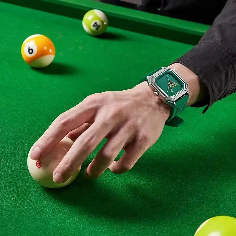 2025 New Original Watch For Man Sport Silicone Strap Waterproof Quartz Watch Fashion Men Billiards Design Green Wristwatch Boy by Adornity