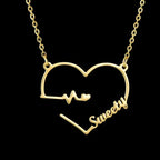 Atoztide Personalized Custom Rose Heart Name Necklaces for Women Stainless Steel Pendant Choker Link Chain Birthday Jewelry Gift by Hegichi