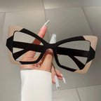 Oversized Cat-Eye Sunglasses – Contrast Frame by Adornity