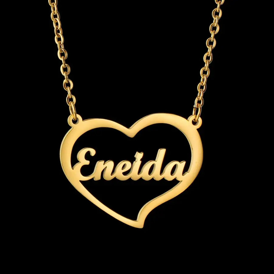 Atoztide Personalized Custom Rose Heart Name Necklaces for Women Stainless Steel Pendant Choker Link Chain Birthday Jewelry Gift by Hegichi