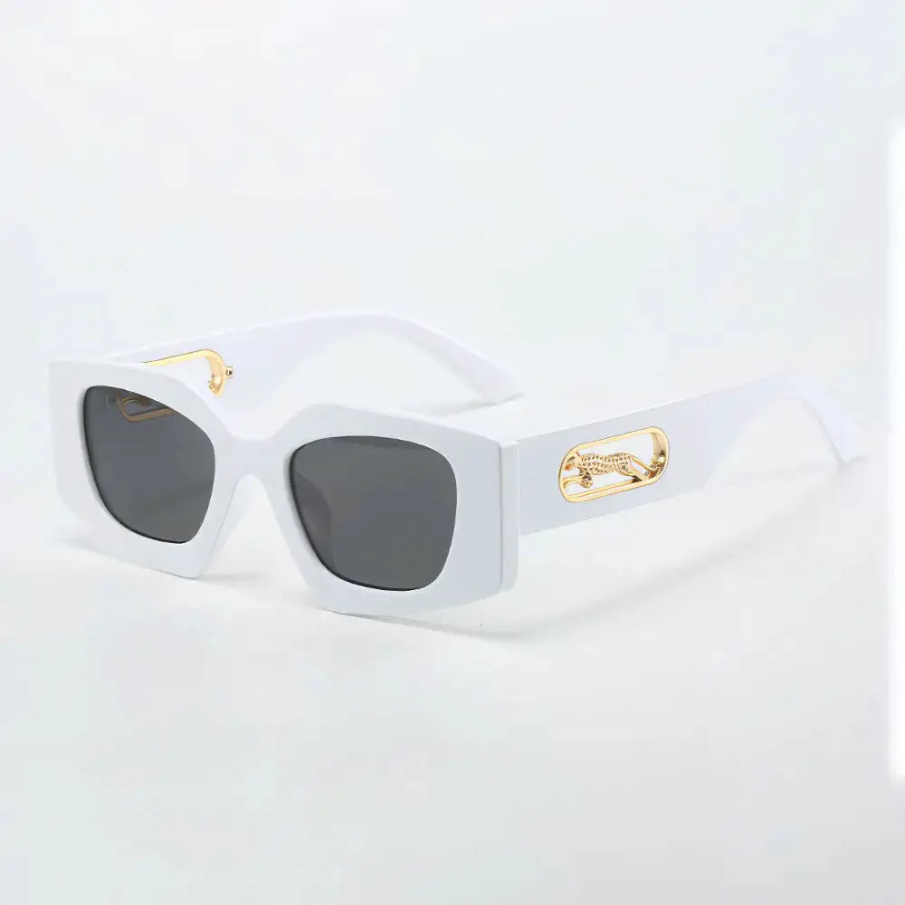 Women's Retro Oval Sunglasses Black Small Frame Fashion Brand Trendy Hot Points Sun Glasses Ladies Star Shades UV400 Eyewear by Hegichi