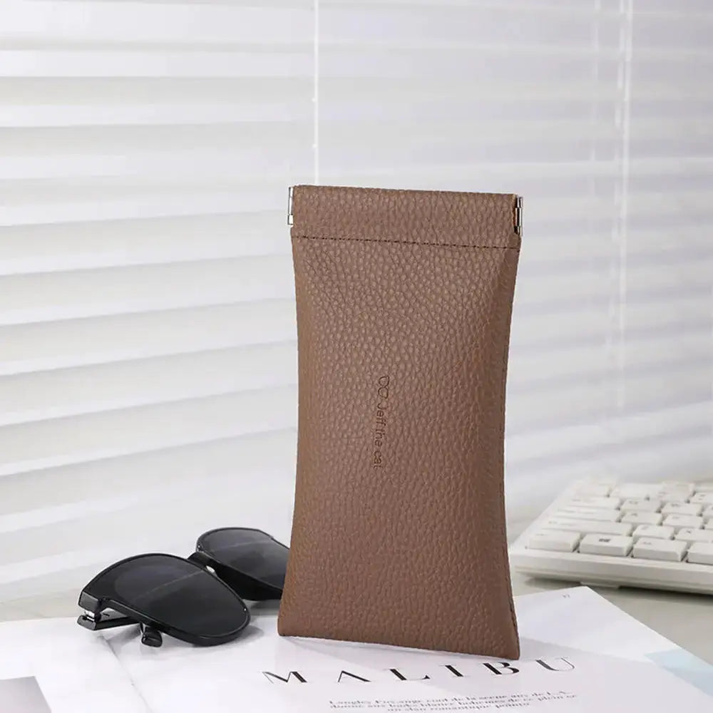 KLASSNUM Luxury Leather Reading Glasses Bags Woman MEn Portable Protective Travel Sunglasses Case Fashion Eyewear Protector by Hegichi