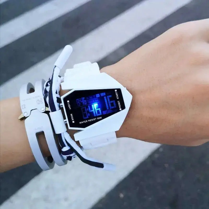 Multi-function aircraft watch junior high school students junior high school boys and girls sports electronic watch by Adornity