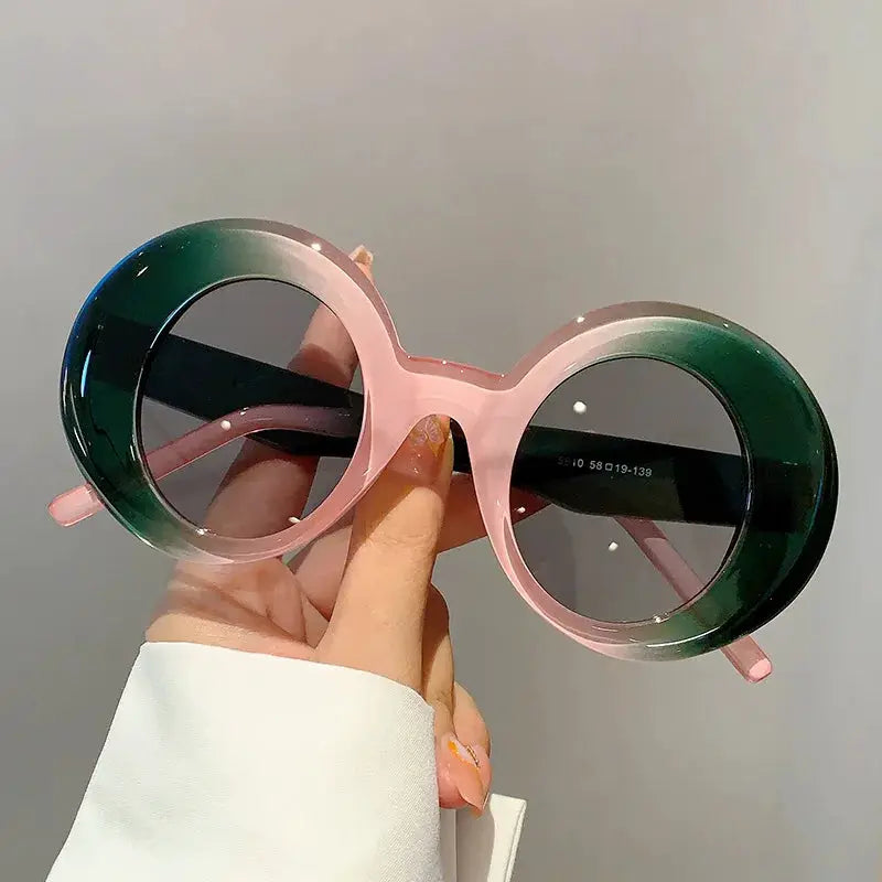 New Vintage Round Sunglasses Women Men Brand Circular Sun Glasses Female Oval Eyewear Sunglasses for Male Female Eyeglasses by Hegichi