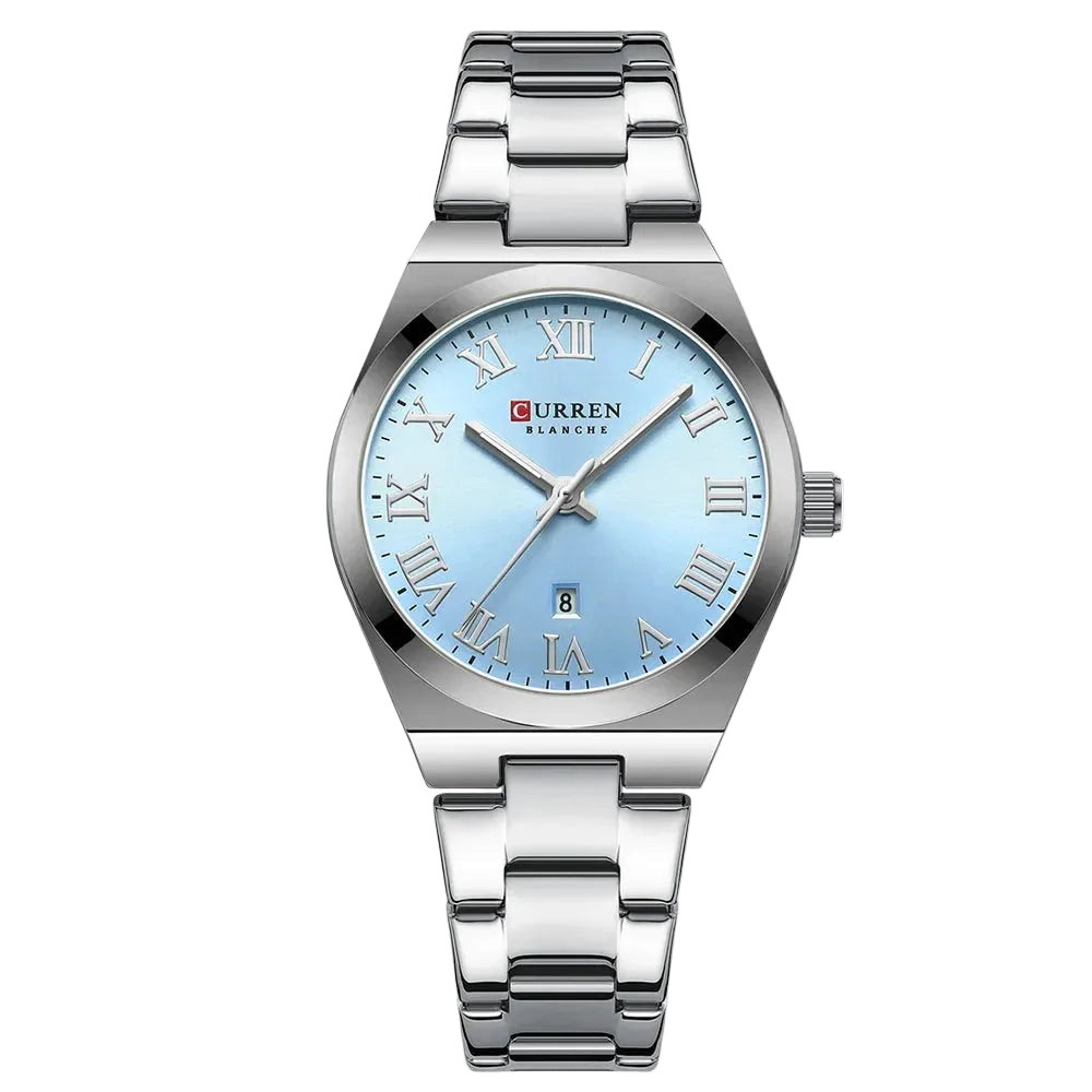 Women Stainless Steel Watch - Waterproof Analog Bracelet With Date Display by Adornity