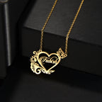 Atoztide Personalized Custom Rose Heart Name Necklaces for Women Stainless Steel Pendant Choker Link Chain Birthday Jewelry Gift by Hegichi