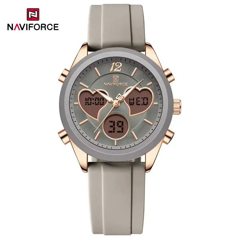 Heart Shape Watch – Dual Display Analog-Digital by Adornity