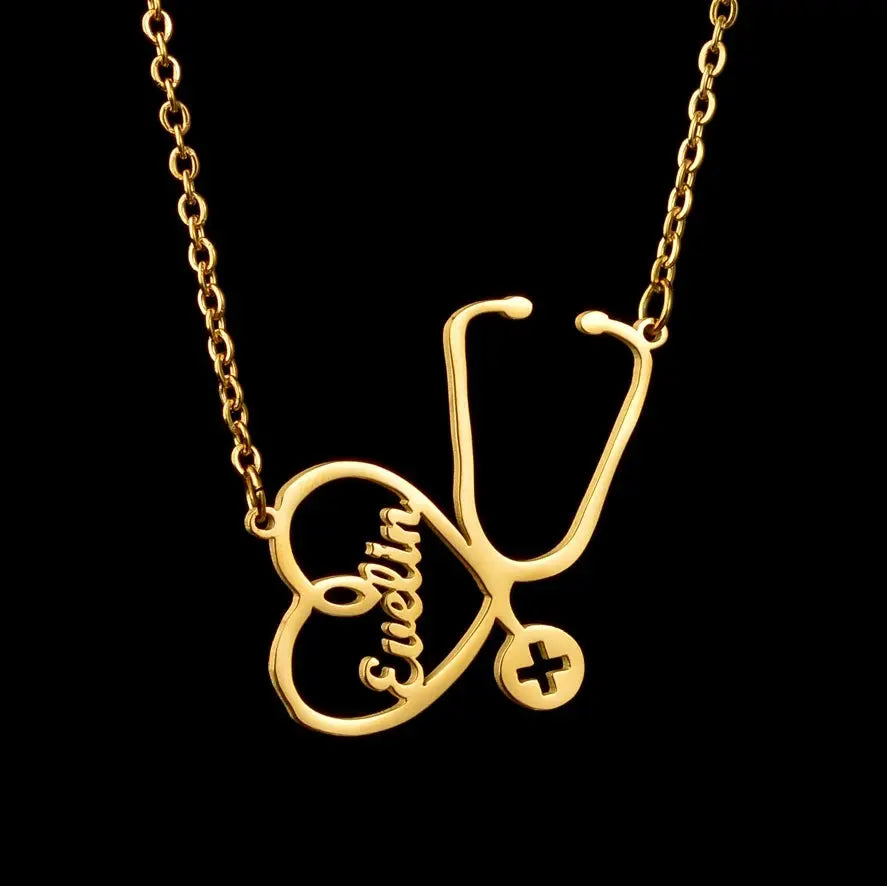 Atoztide Personalized Custom Rose Heart Name Necklaces for Women Stainless Steel Pendant Choker Link Chain Birthday Jewelry Gift by Hegichi