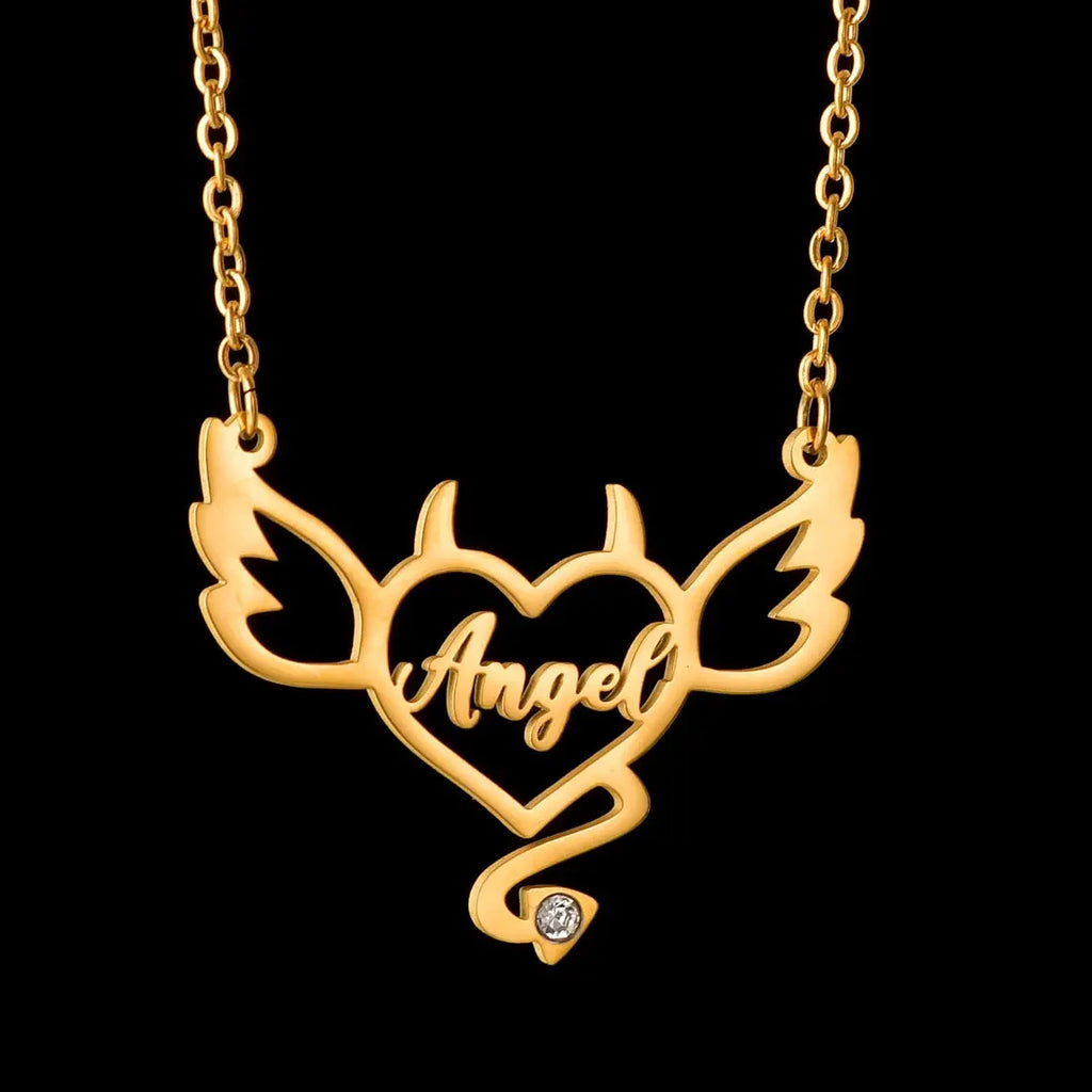 Atoztide Personalized Custom Rose Heart Name Necklaces for Women Stainless Steel Pendant Choker Link Chain Birthday Jewelry Gift by Hegichi
