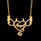 Atoztide Personalized Custom Rose Heart Name Necklaces for Women Stainless Steel Pendant Choker Link Chain Birthday Jewelry Gift by Hegichi