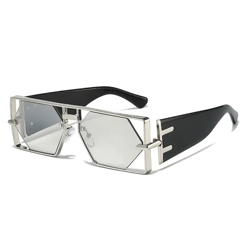 Steampunk Rectangle Sunglasses Women Men 2026 Luxury Hollow Metal Frame Sun Glasses Vintage Punk Hexagon Eyewear UV400 Shades by Hegichi