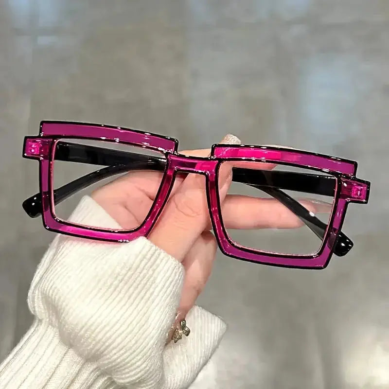 Anime Cosplay Glasses - Square Frame Clear Lens Candy Color Eyewear For Men & Women by Adornity