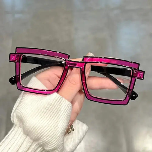 Anime Cosplay Glasses - Square Frame Clear Lens Candy Color Eyewear For Men & Women by Adornity