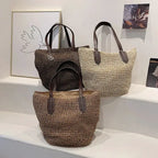 Summer Beach Bags For Women Handmade Rattan Woven Shoulder Bags Large Capacity Straw Bag Bohemian Casual Travel Handbag Totes by Hegichi