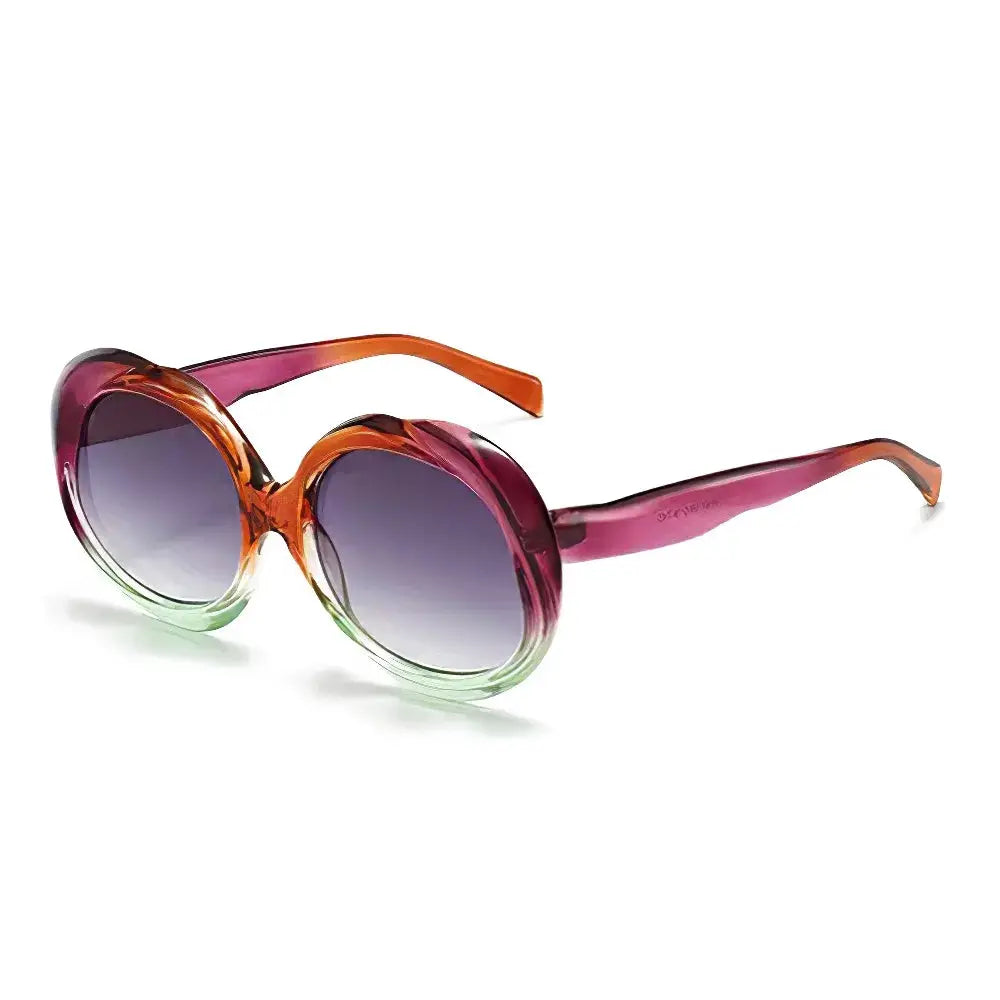 Retro Oval Sunglasses - Metal Frame Women Fashion Shades With UV400 Protection by Adornity