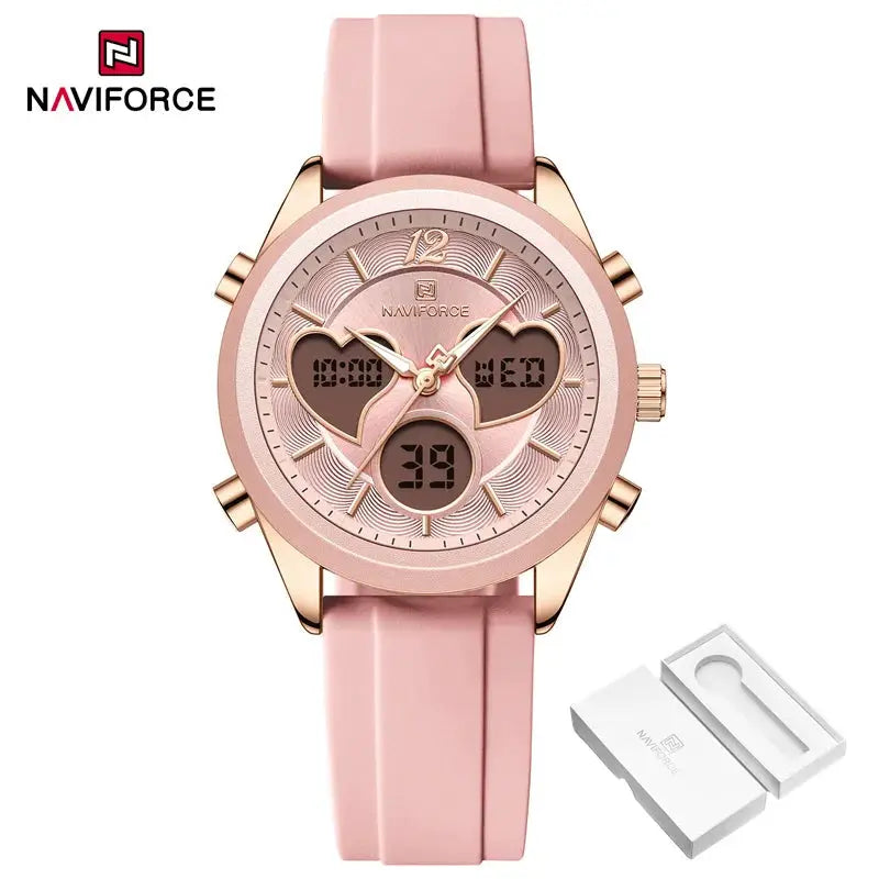 Heart Shape Watch – Dual Display Analog-Digital by Adornity