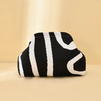 Beach bag irregular stripe knit bag women's fashion commuting versatile stripe bag makeup bag woven clutch bag by Hegichi