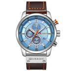 CURREN 8291 Mens Quartz Chronograph Watch Casual Leather Military Sport Fashion Gentleman Wristwatch by Adornity