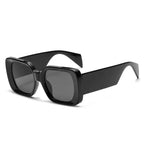 SO&EI Fashion Oversized Square Women Jelly Color Sunglasses Retro Pattern Wide Legs Men Gradient Shades UV400 Sun Glasses by Hegichi