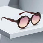Retro Oval Sunglasses - Metal Frame Women Fashion Shades With UV400 Protection by Adornity