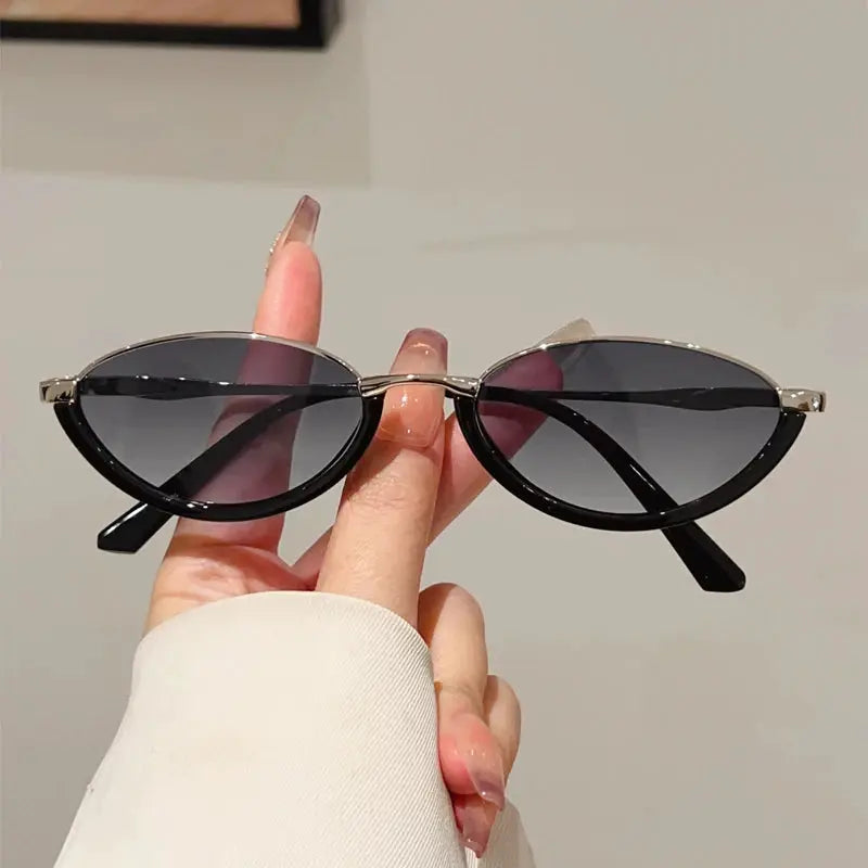 KAMMPT Oval Vintage Sunglasses Women Stylish Gradient Multi-color Casual Decor Shades 2025 New Trendy Brand Design Sun Glasses by Hegichi